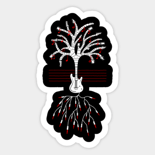 Guitar Tree White Sticker